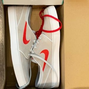 New gray with red accent Nike Stefan Janoski